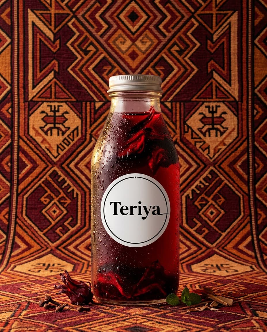 Teriya Bissap on a patterned West African rug